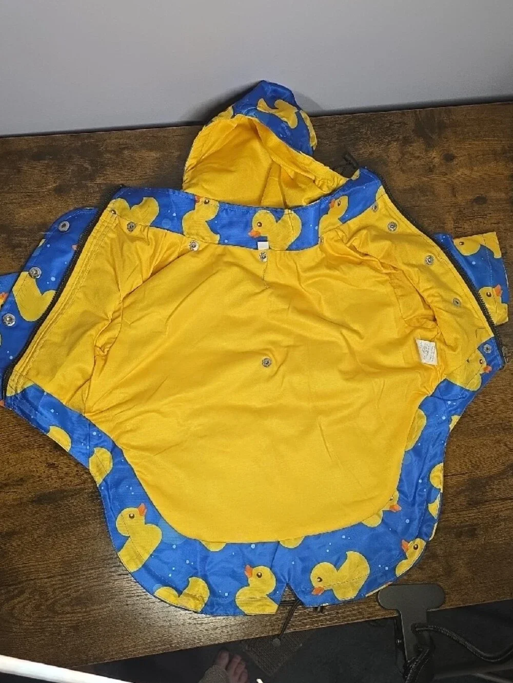 Blue Duck Print Medium Sized Dog Raincoat